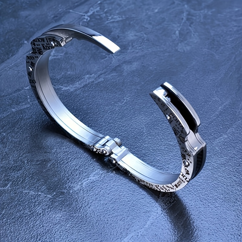 Men's 304 Stainless Steel Open Bangle, Punk Street Style